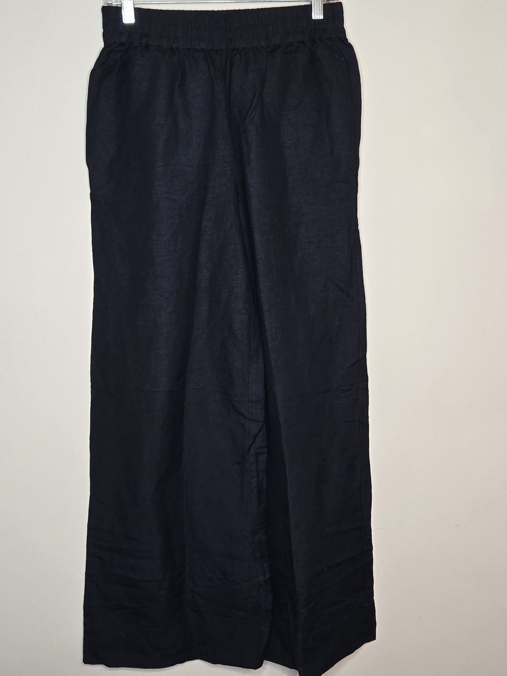 EVEREVE Black Linen Blend Wide Leg Pants Relaxed Pull On Coastal Chic - Picture 7 of 9